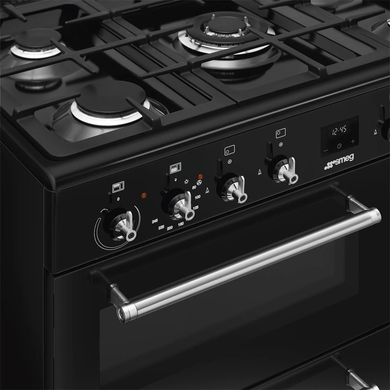 Smeg 90x60 cm Concert Classic Dual fuel Cooker with Gas Hob - Black | SMG CX93GMBL - Image 6
