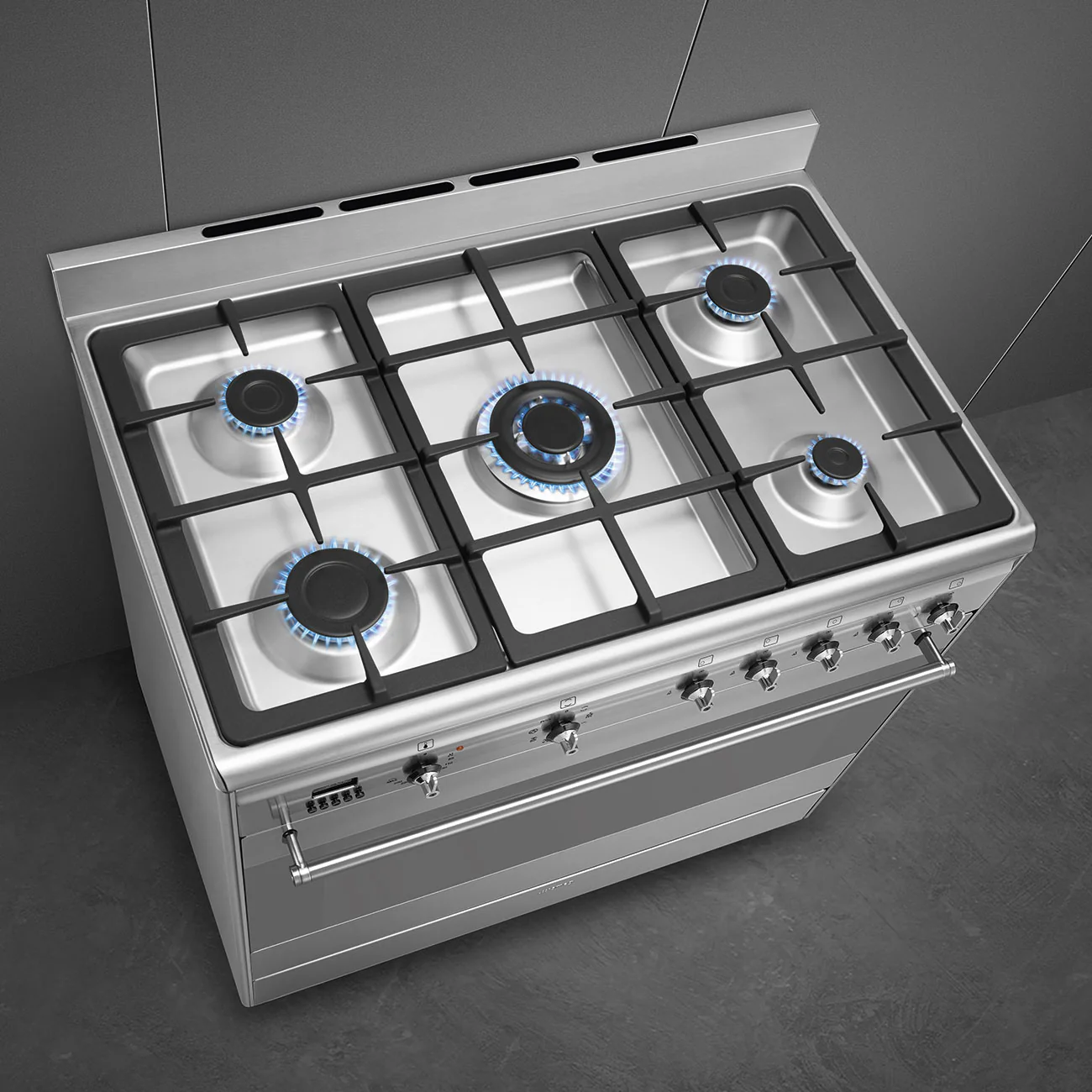 Smeg 90x60 cm Concert Classic Dual fuel Cooker with Gas Hob - Stainless steel | SMG SUK91MFX9 - Image 5