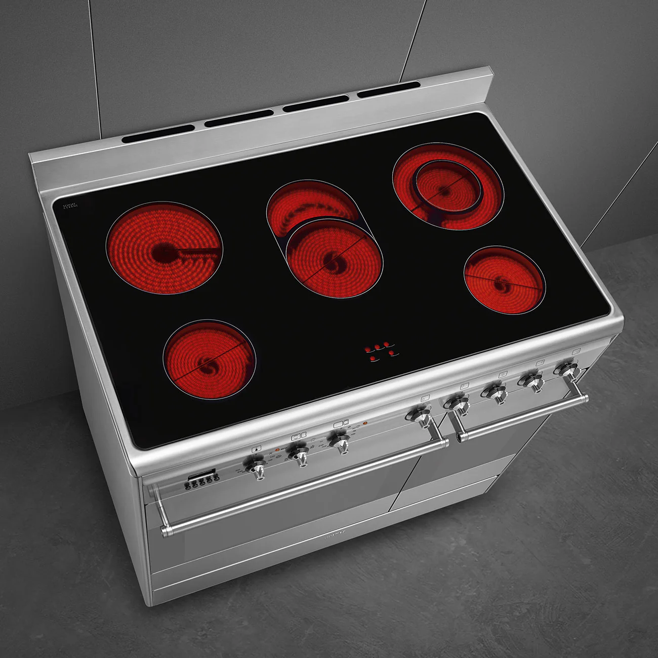 Smeg 90x60 cm Concert Classic Full Electric Cooker with Ceramic Hob - Stainless steel | SMG SUK92CMX9 - Image 5