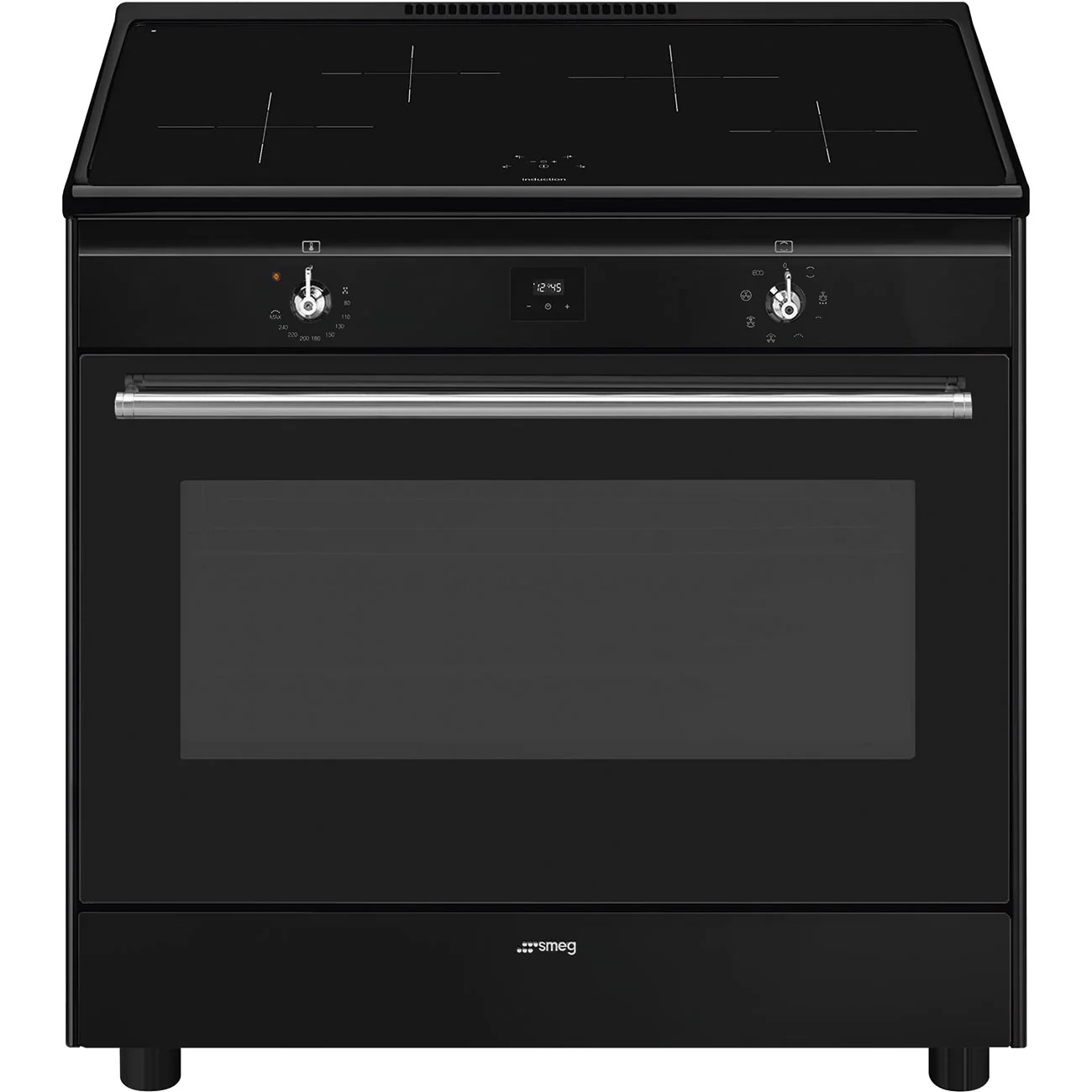 Smeg 90x60 cm Concert Classic Full Electric Cooker with Induction Hob - Black | SMG CX91IMBL