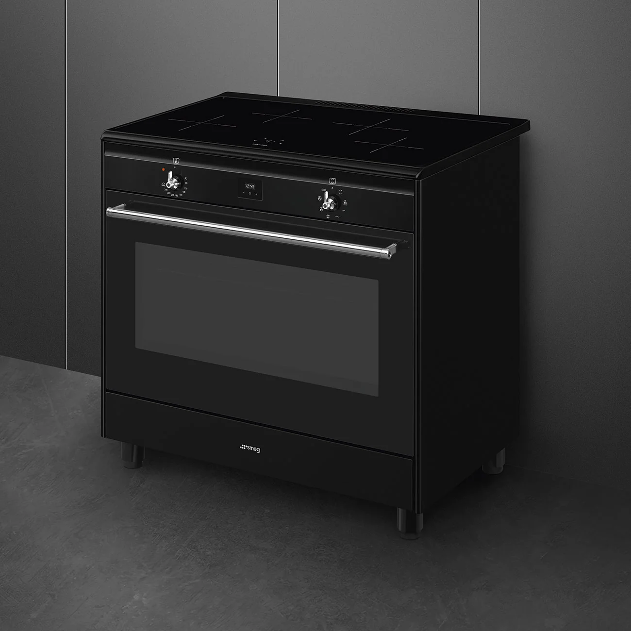 Smeg 90x60 cm Concert Classic Full Electric Cooker with Induction Hob - Black | SMG CX91IMBL - Image 2
