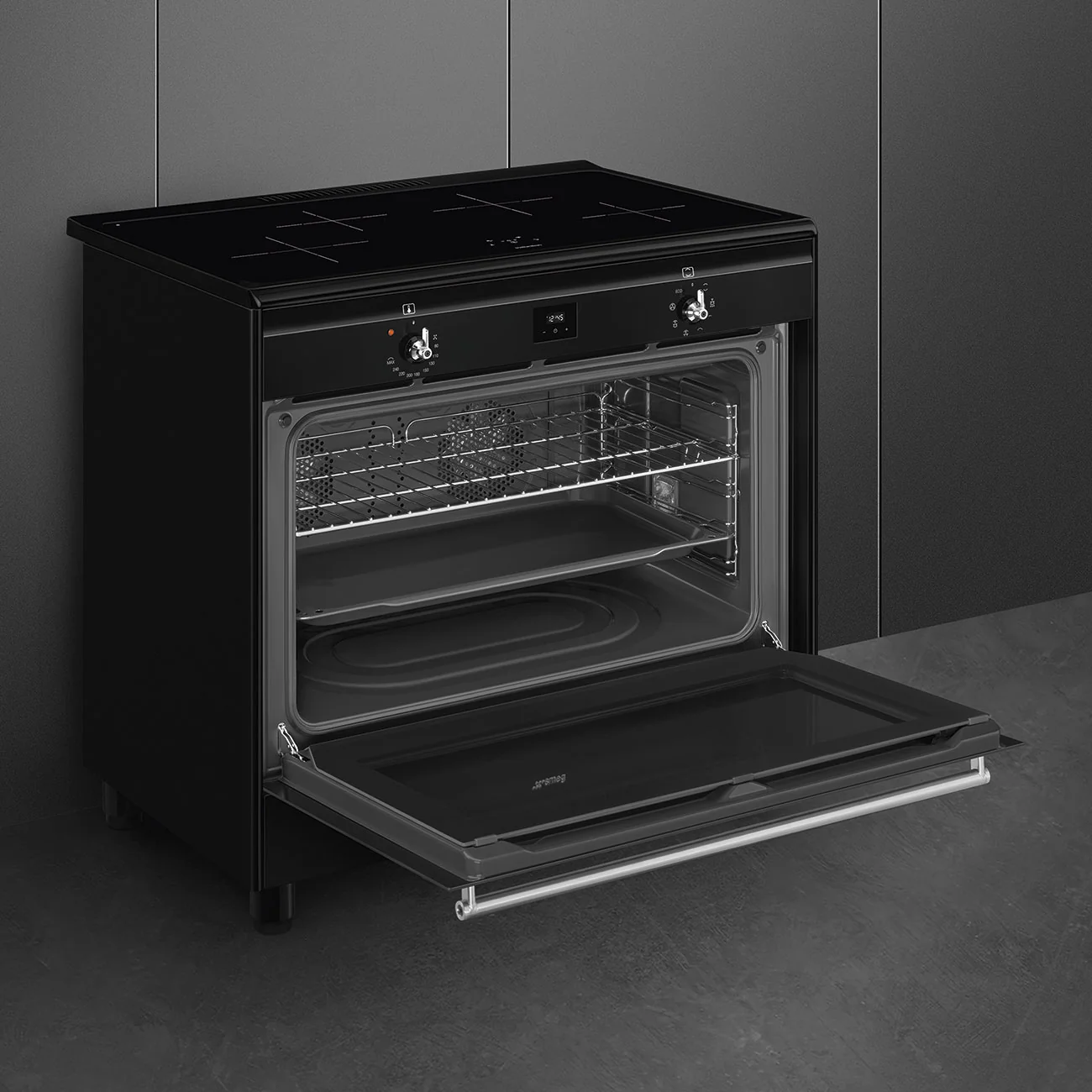 Smeg 90x60 cm Concert Classic Full Electric Cooker with Induction Hob - Black | SMG CX91IMBL - Image 3