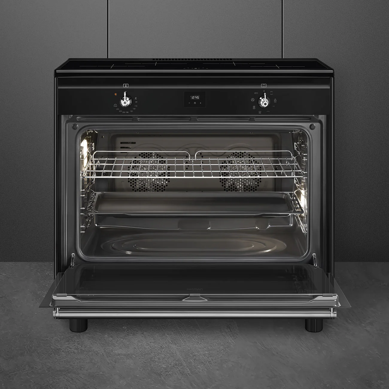 Smeg 90x60 cm Concert Classic Full Electric Cooker with Induction Hob - Black | SMG CX91IMBL - Image 4