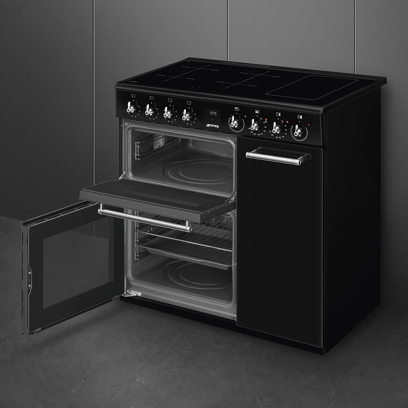 Smeg 90x60 cm Concert Classic Full Electric Cooker with Induction Hob - Black | SMG CX93IMBL - Image 4