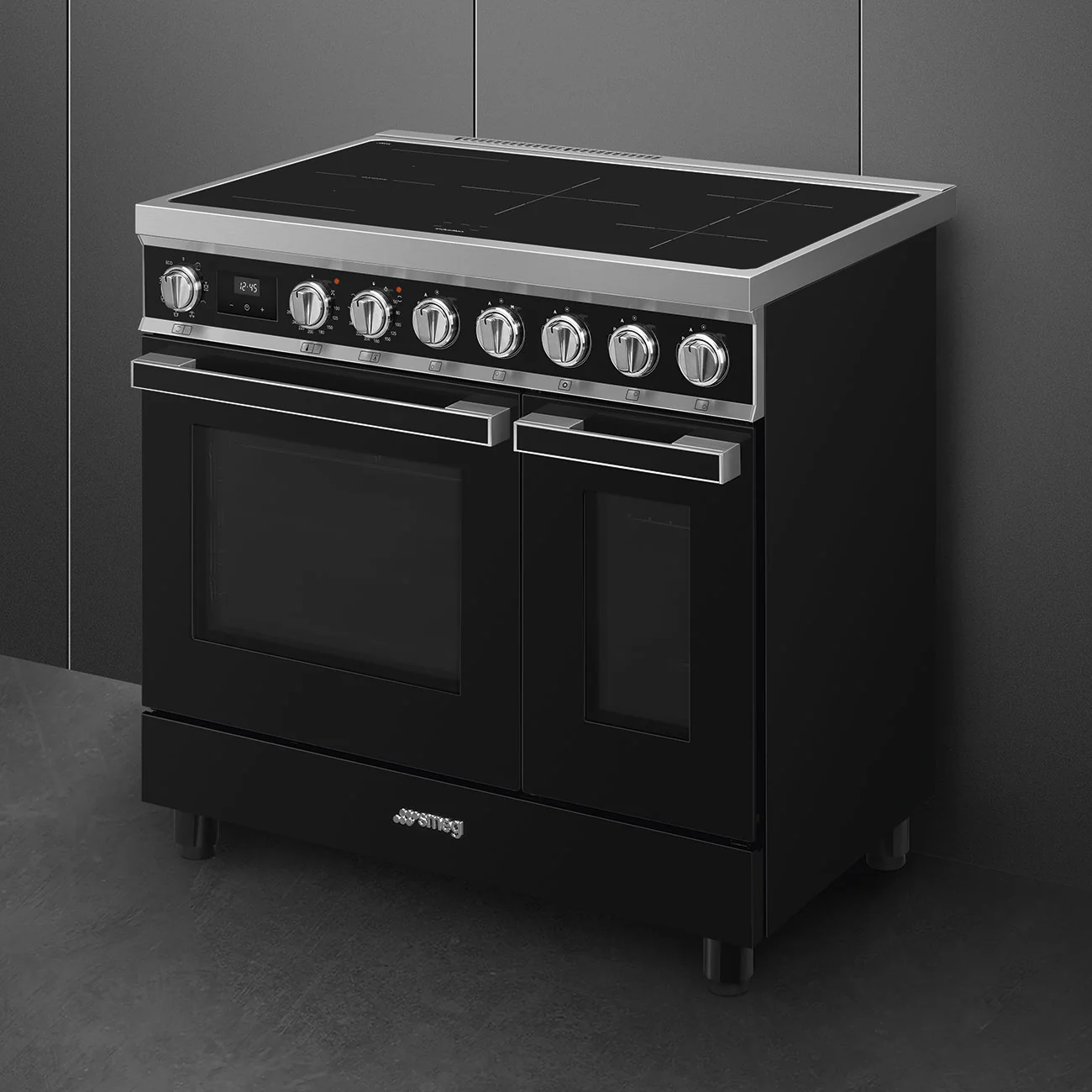 Smeg 90x60 cm Portofino Full Electric Cooker with Induction Hob - Black | SMG CPF92IMBL - Image 3
