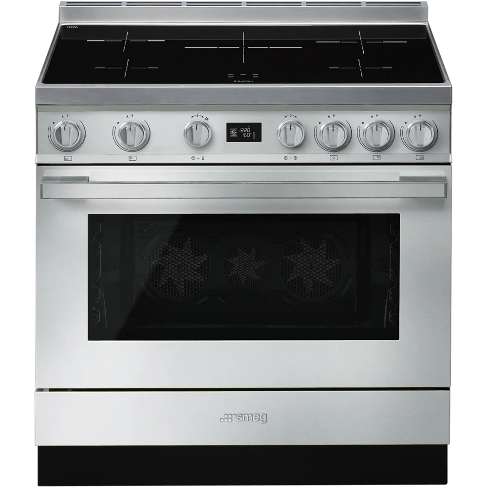 Smeg 90x60 cm Portofino Full Electric Cooker with Induction Hob - Stainless Steel | SMG CPF9IPX