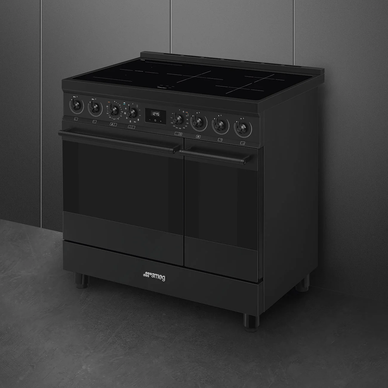 Smeg 90x60 cm Symphony Classic Full Electric Cooker with Induction Hob - Matte Black | SMG C92IPN2 - Image 4