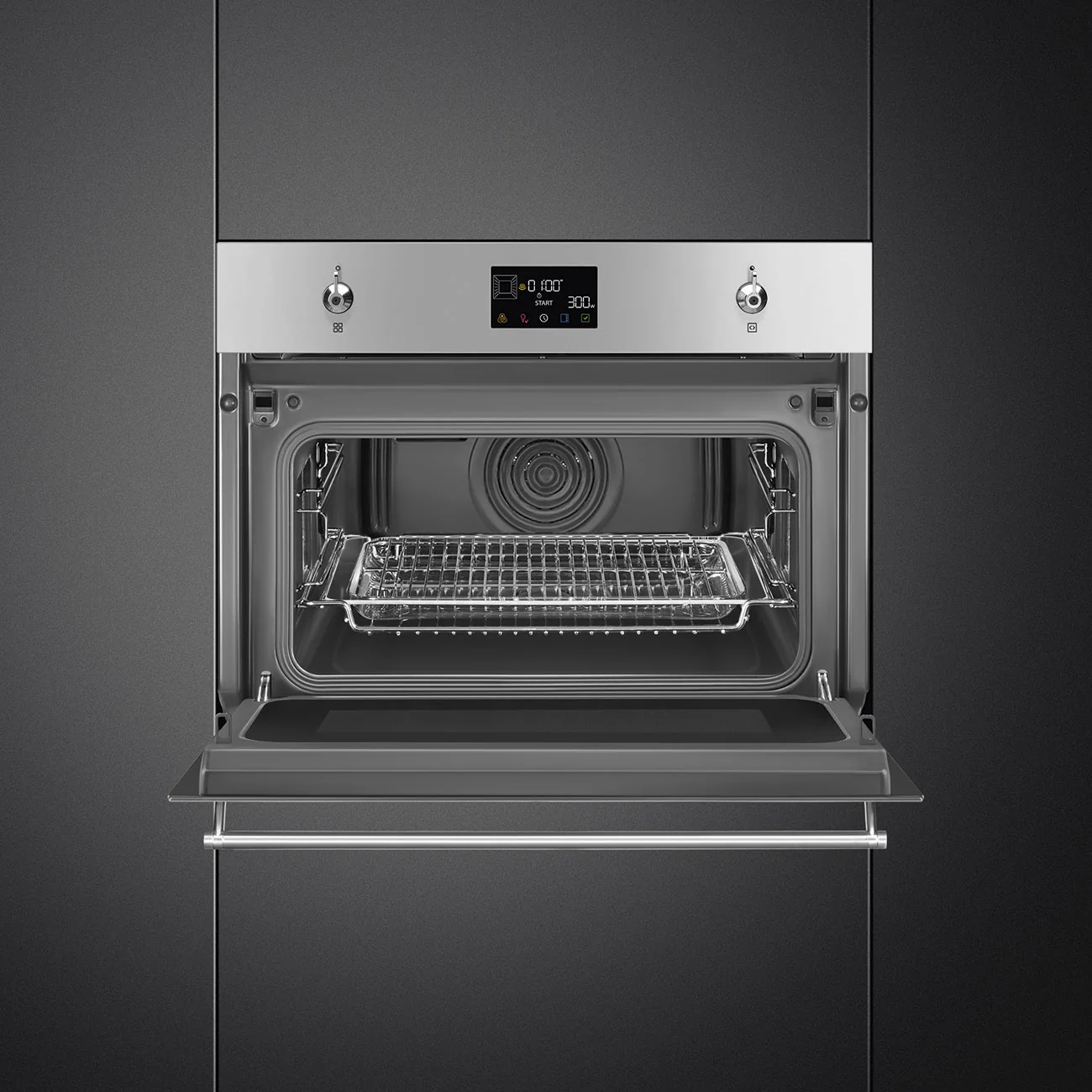 Smeg Galileo Classic 45cm Compact Built-In Oven & Micro combi Microwave, Vapor Clean - Stainless steel | SMG SO4302M1X - Image 3