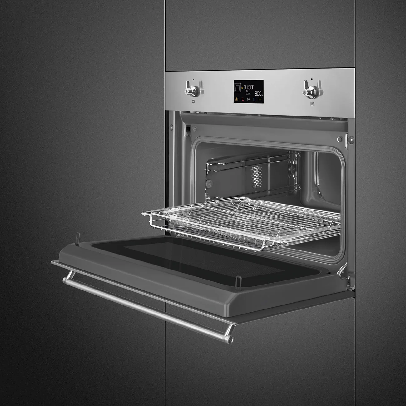 Smeg Galileo Classic 45cm Compact Built-In Oven & Micro combi Microwave, Vapor Clean - Stainless steel | SMG SO4302M1X - Image 5