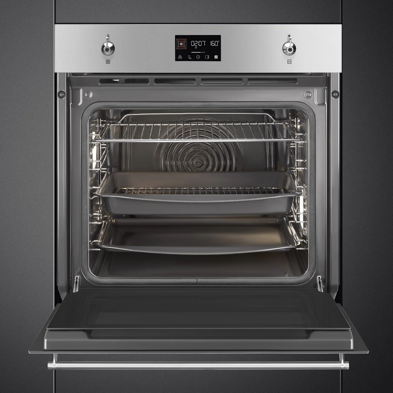 Smeg Classic 60cm Built-In Traditional Single Oven, Thermo-ventilated, Pyrolytic - Stainless steel | SMG SOP6302TX - Image 3
