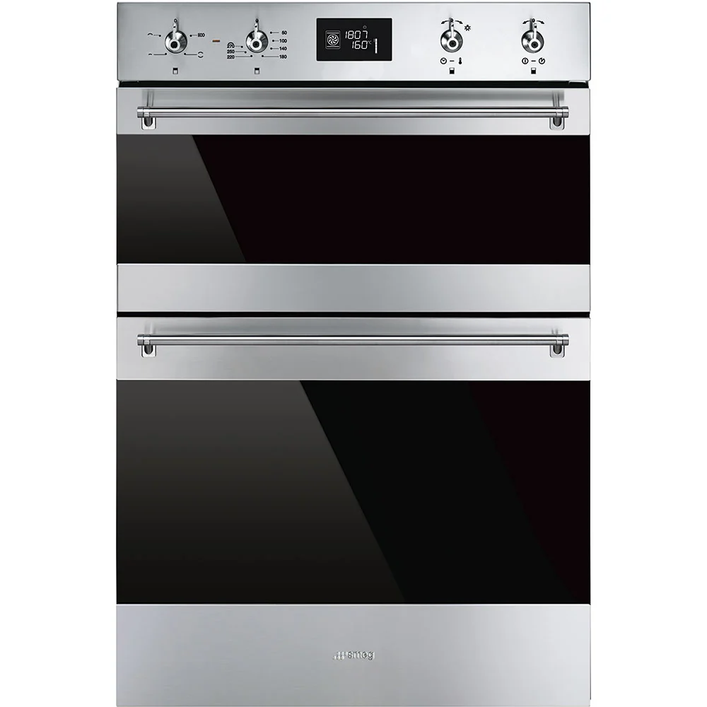 Smeg Classic Built-In Double Oven, Thermo-ventilated, VaporClean - Stainless steel | SMG DOSF6390X