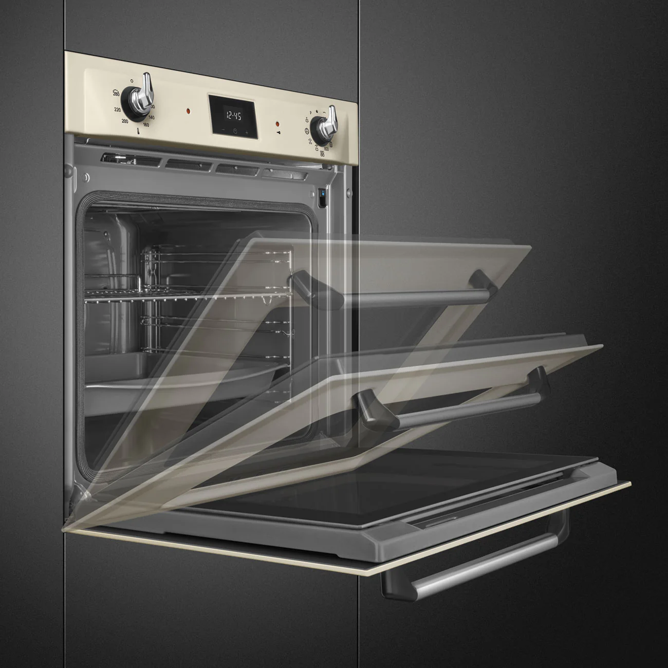 Smeg Victoria 60cm Built-In Traditional Pyro Single Oven - Cream || SOP6900TP - Image 5