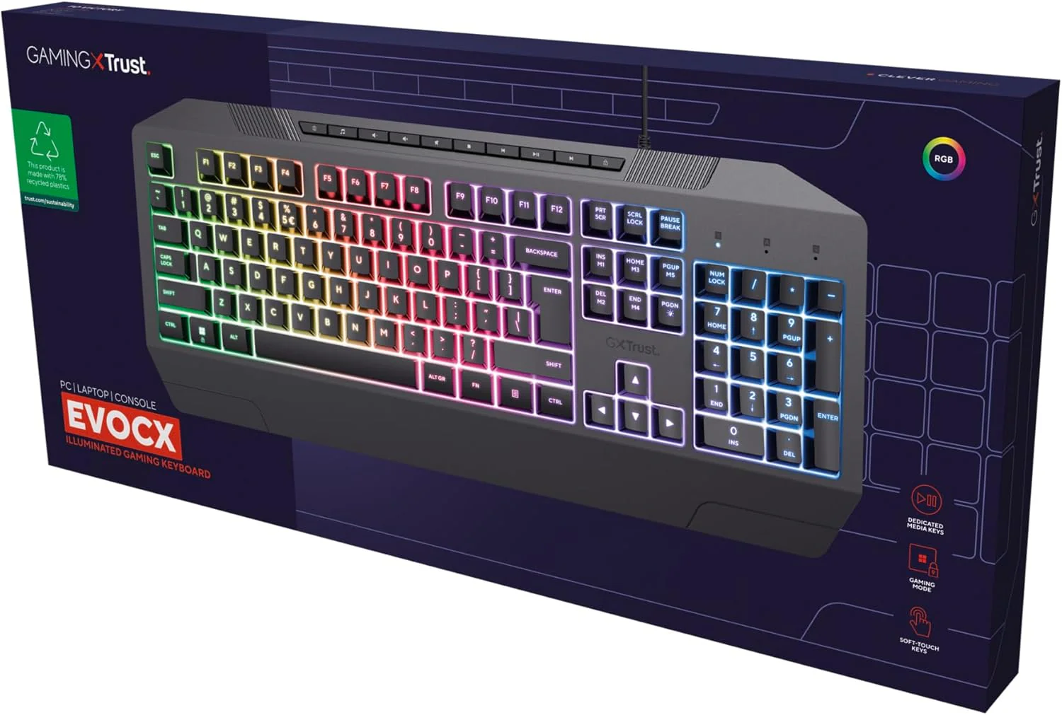 TRUST Gaming GXT 836 Evocx Gaming Keyboard | T24726 - Image 6