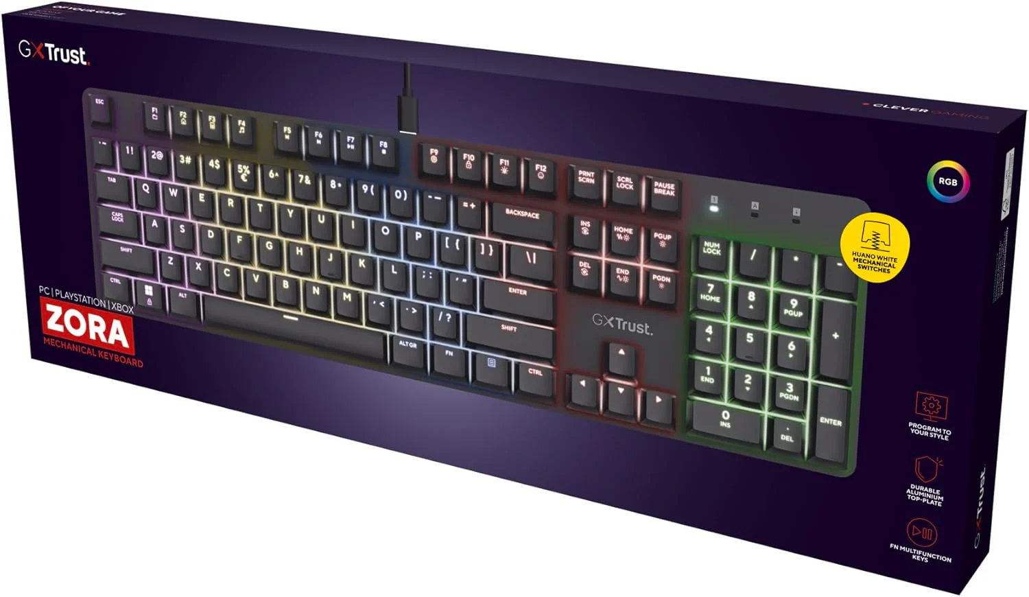 TRUST GXT 871 Zora Mechanical Keyboard UK Layout | T25680 - Image 9