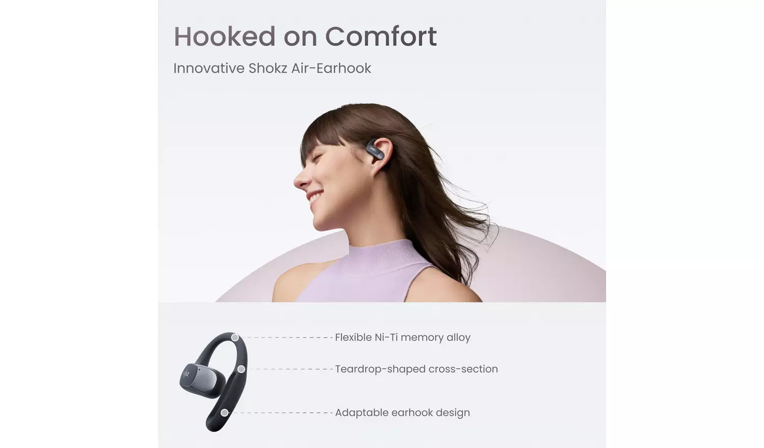 Shokz OpenFit Air In-Ear True Wireless Earbuds - Black || T511BK - Image 3