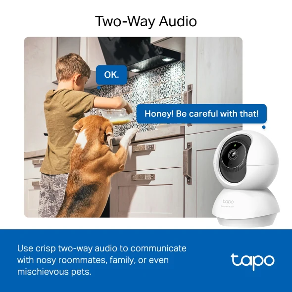 TAPO Pan/Tilt AI Home Security Wi-Fi Camera - White | TAPO C230 - Image 7
