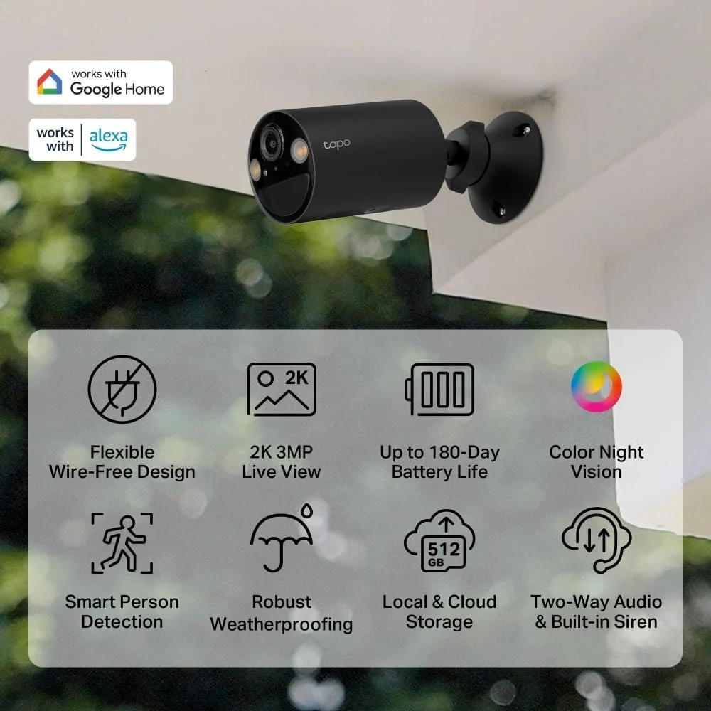 TAPO Smart Wire-Free Indoor/Outdoor Security Camera - Black | Tapo C411 - Image 8