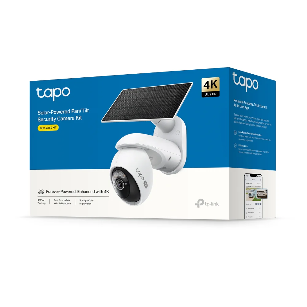 TP-Link Tapo C660 Solar-Powered 4K Ultra HD Pan/Tilt Security Camera Kit | TAPO C660 KIT - Image 2