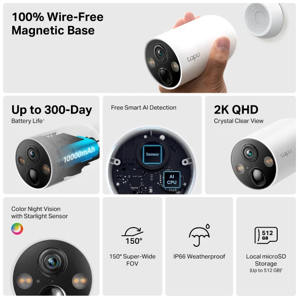 TP Link Tapo C425 Smart Wire-Free Security Camera || TAPOC425 - Image 4