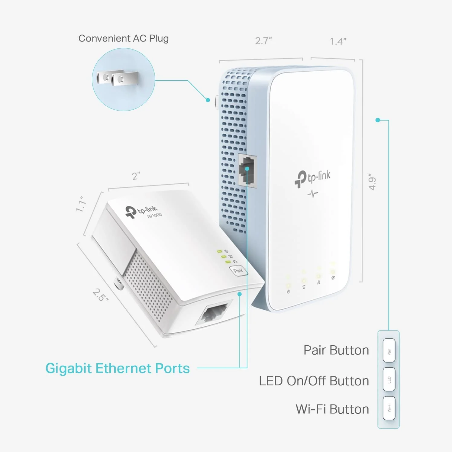 TP-LINK AV1000 AC1200 4K Powerline Wi-Fi Extender -  White | TL-WPA7517KITV2 - Image 3
