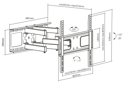 *OPEN BOX* Revez LARGE TILT & SWIVEL 200x200 - 400x400 50kg | TS60C V2 - Image 2