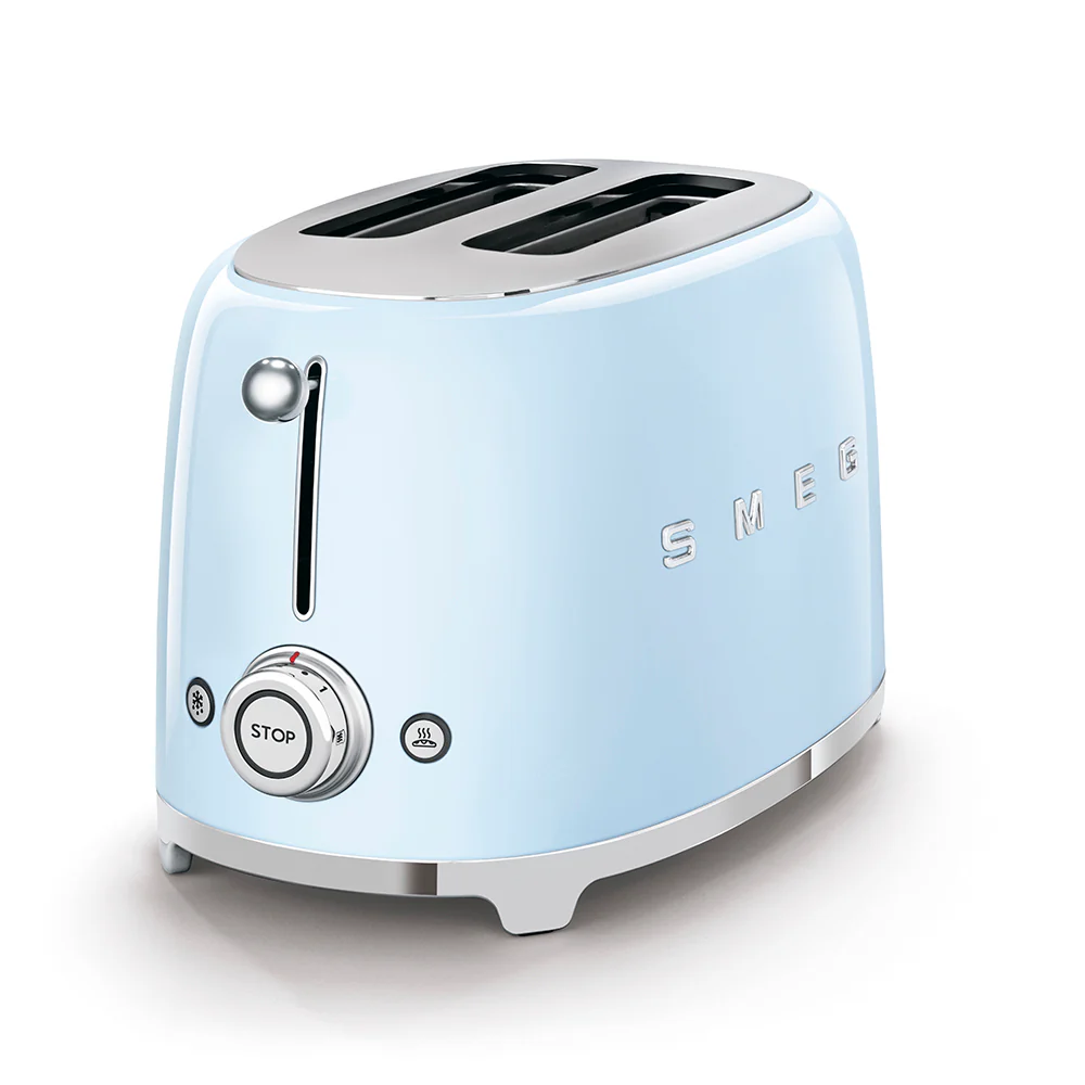 SMEG 50's Style 2 Slice, 2 Slot Toaster Gloss - Pastel Blue | TSF01PBUK - Image 2