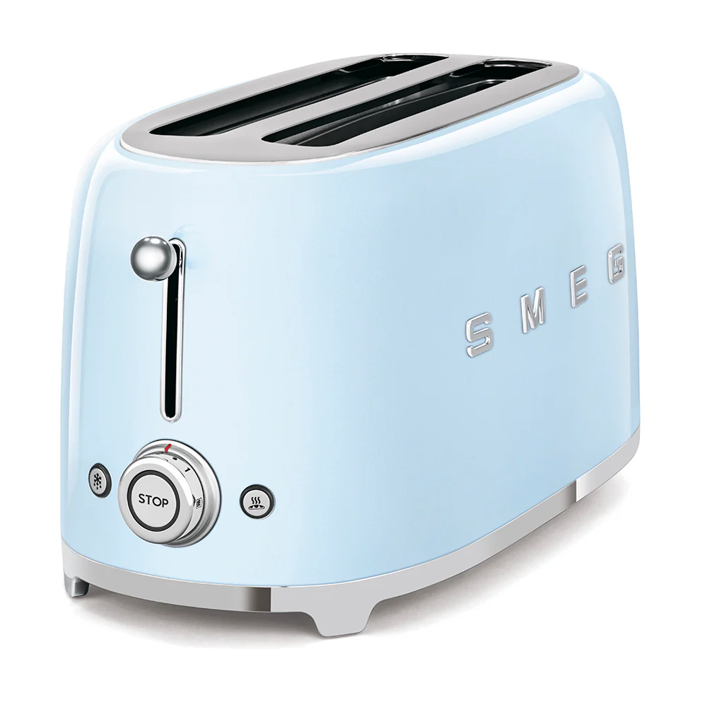 Smeg 50's Style 4 Slice 2 Long Slot Toaster - Gloss Pastel Blue | TSF02PBUK - Image 2