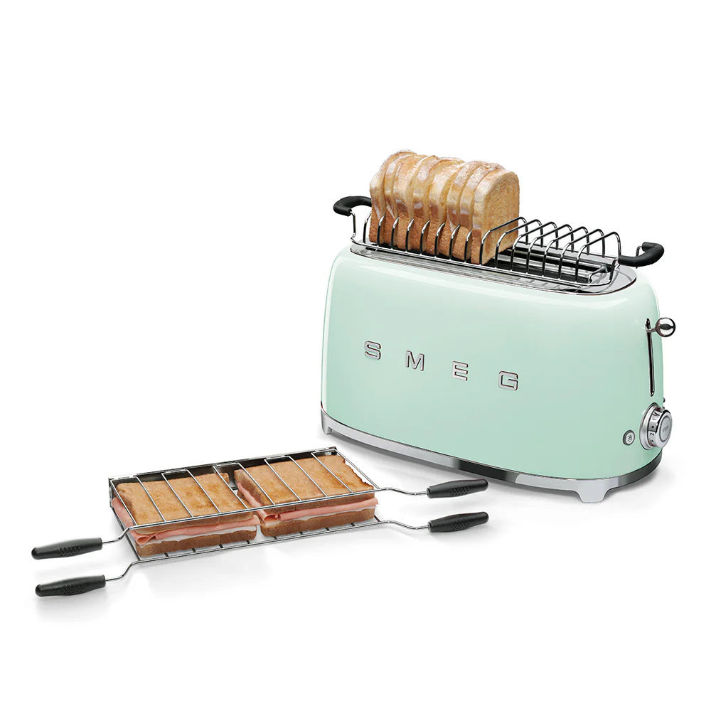 Smeg 50's Style 4 Slice 2 Long Slot Toaster - Gloss Pastel Green | TSF02PGUK - Image 2