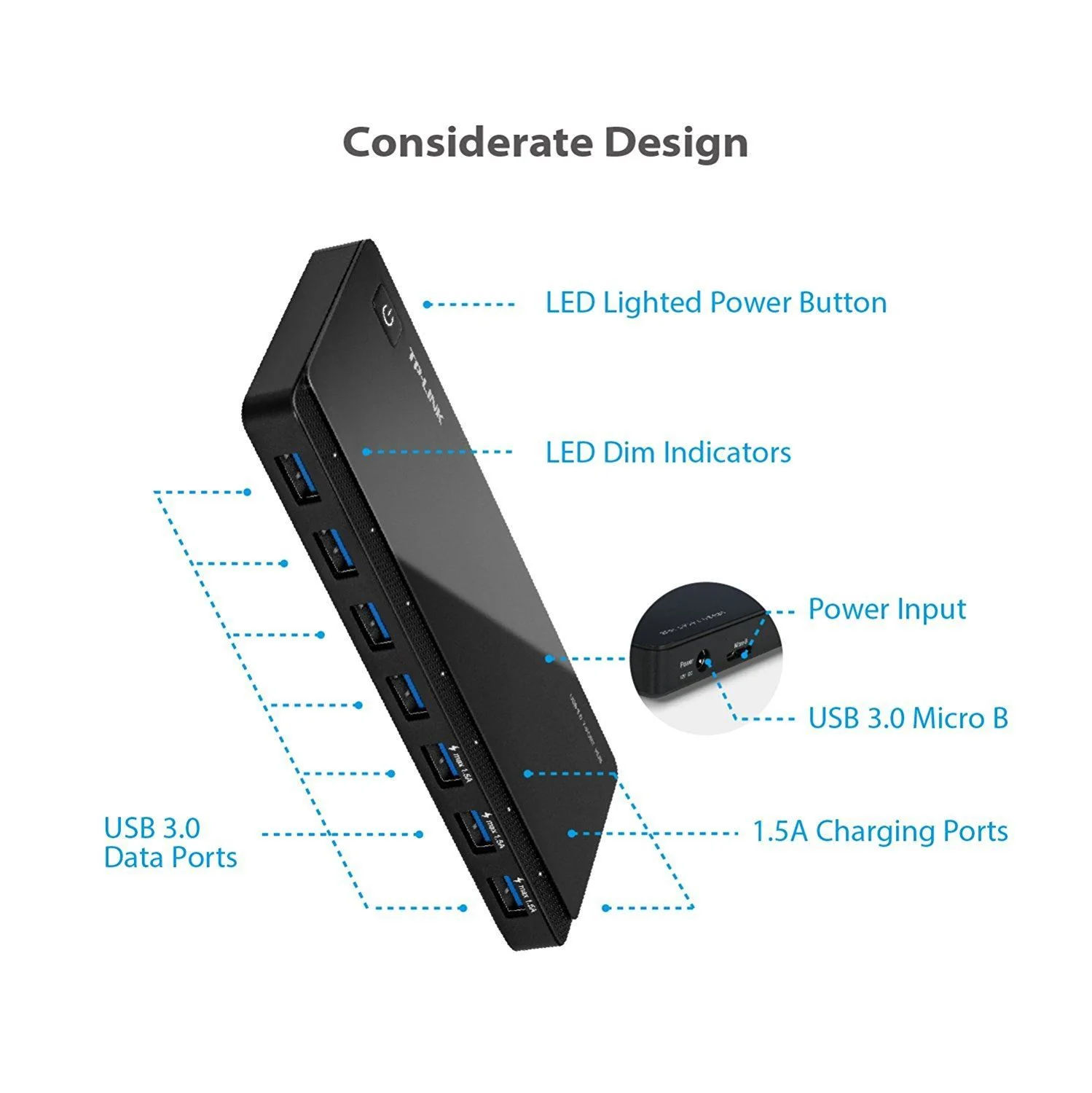 TP-Link USB 3.0 7-Port Hub with 1m USB 3.0 cable | UH700 - Image 5