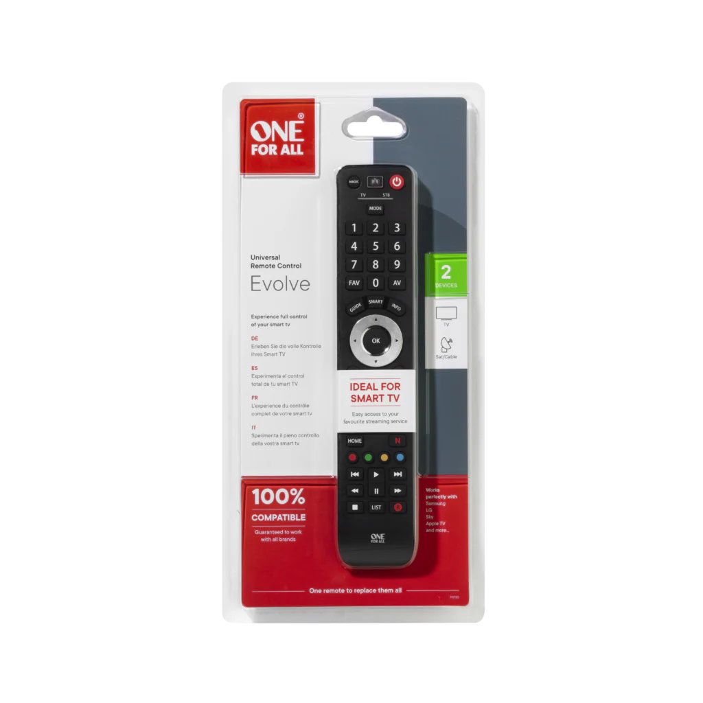 One For All Evolve 2 Devices Smart Universal Remote Control | URC7125