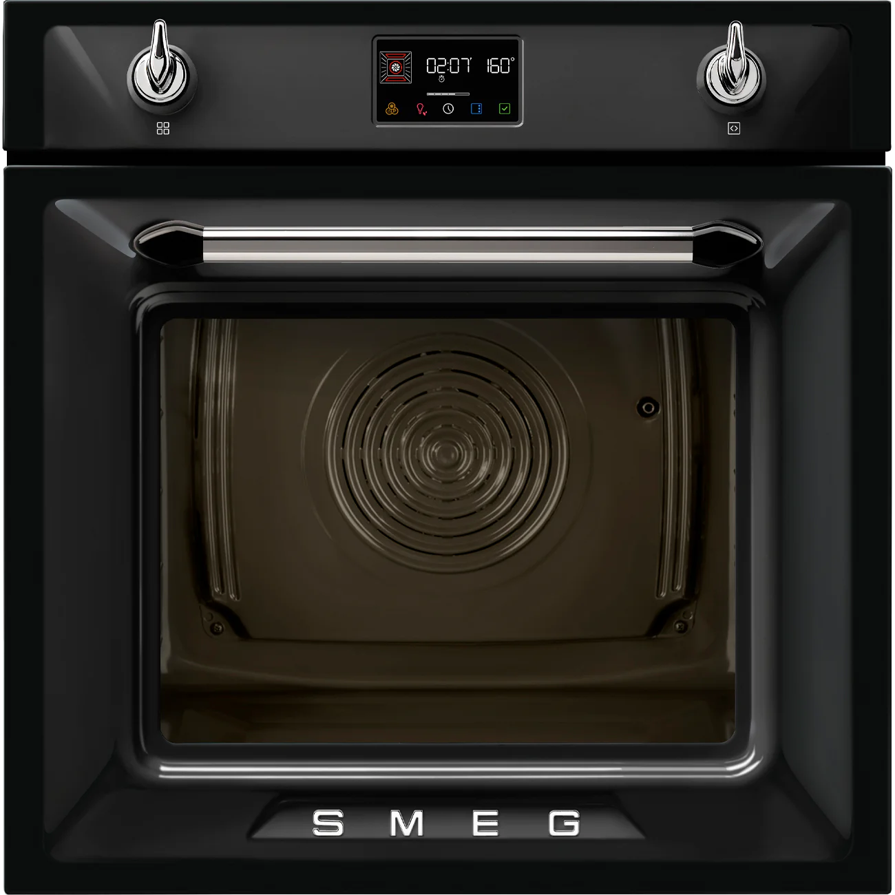 Smeg Victoria 60cm Built-In SteamOne Single Oven, Combi Steam, Pyrolytic - Black | SMG SOP6902S2PN