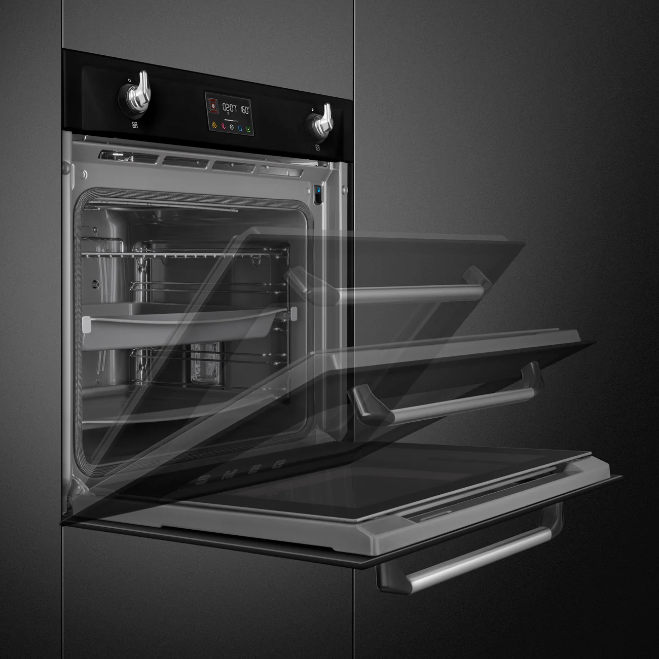 Smeg Victoria 60cm Built-In SteamOne Single Oven, Combi Steam, Pyrolytic - Black | SMG SOP6902S2PN - Image 7