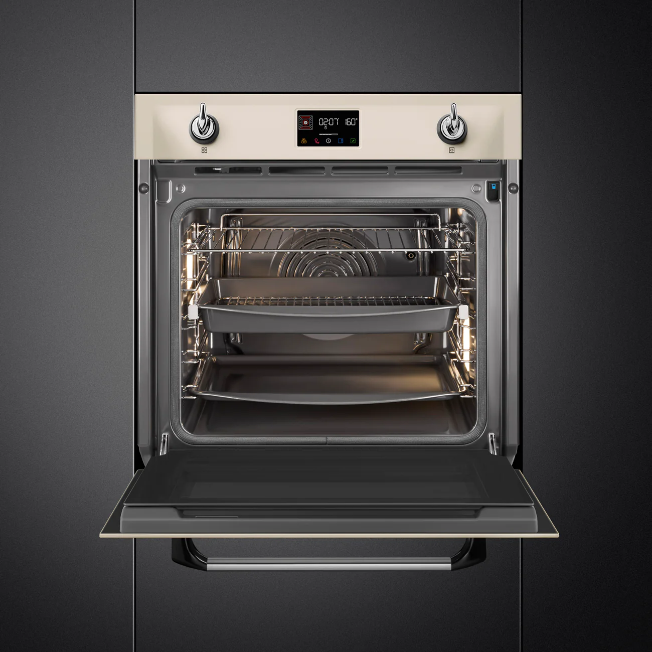 Smeg Victoria 60cm Built-In SteamOne Single Oven, Combi Steam, Pyrolytic - Cream | SMG SOP6902S2PP - Image 3