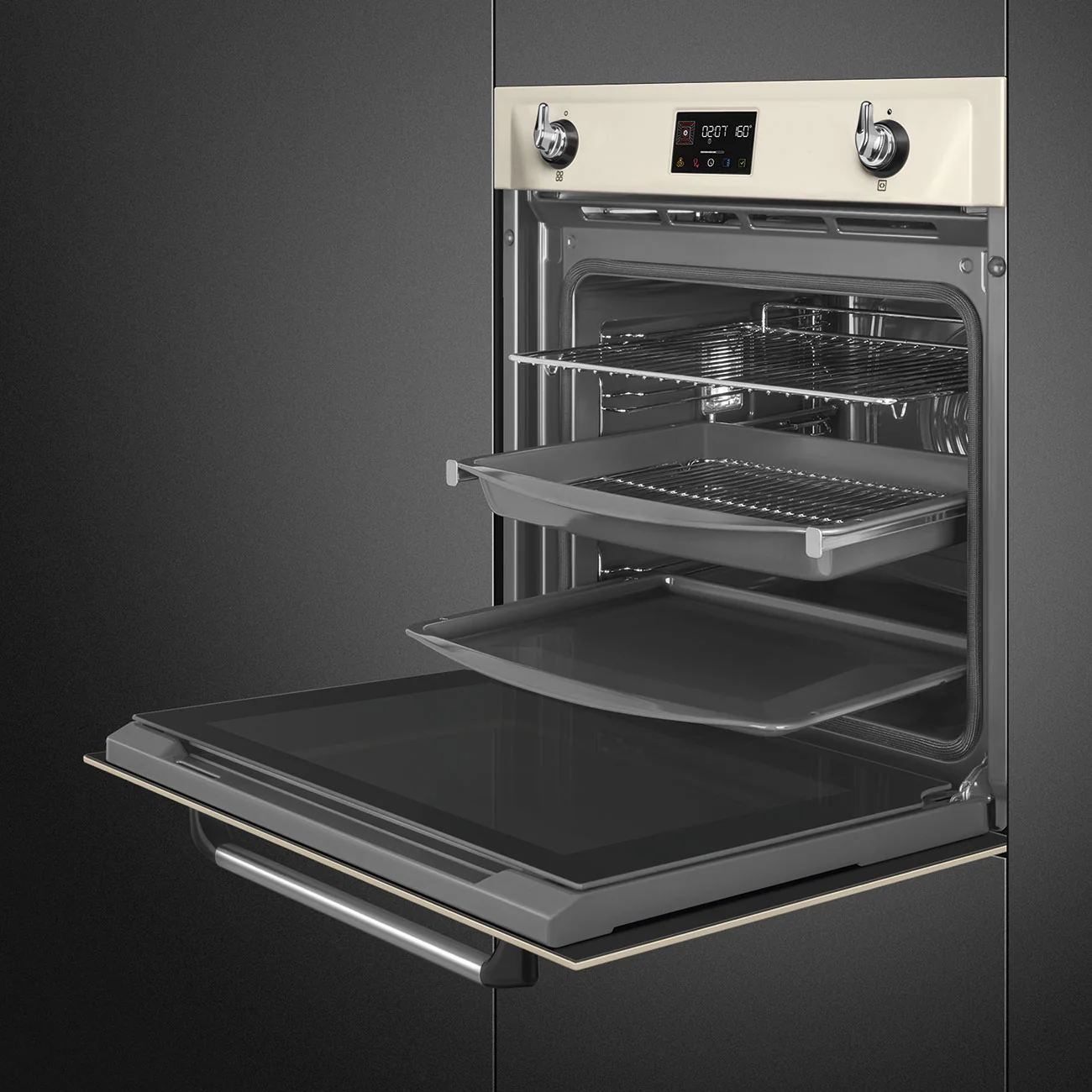 Smeg Victoria 60cm Built-In SteamOne Single Oven, Combi Steam, Pyrolytic - Cream | SMG SOP6902S2PP - Image 5