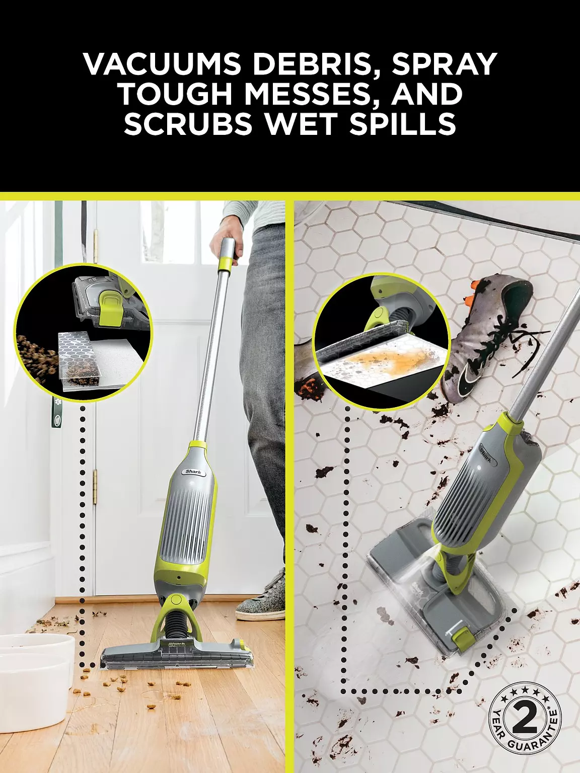 Shark VacMop Cordless 2-in-1 Vacuum Mop with Targeted Spray | VM200UK - Image 4