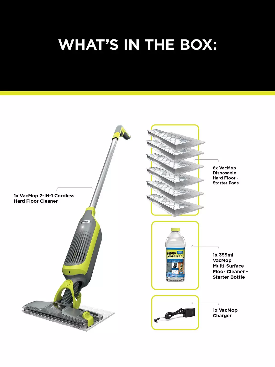 Shark VacMop Cordless 2-in-1 Vacuum Mop with Targeted Spray | VM200UK - Image 6