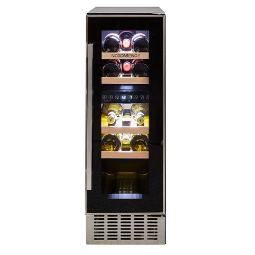 *OPEN BOX* NordMende Dual Zone Built-in Freestanding Wine Cooler 17 Bottle Inox Frame 86.5 x 29.5 cm || WC17IX