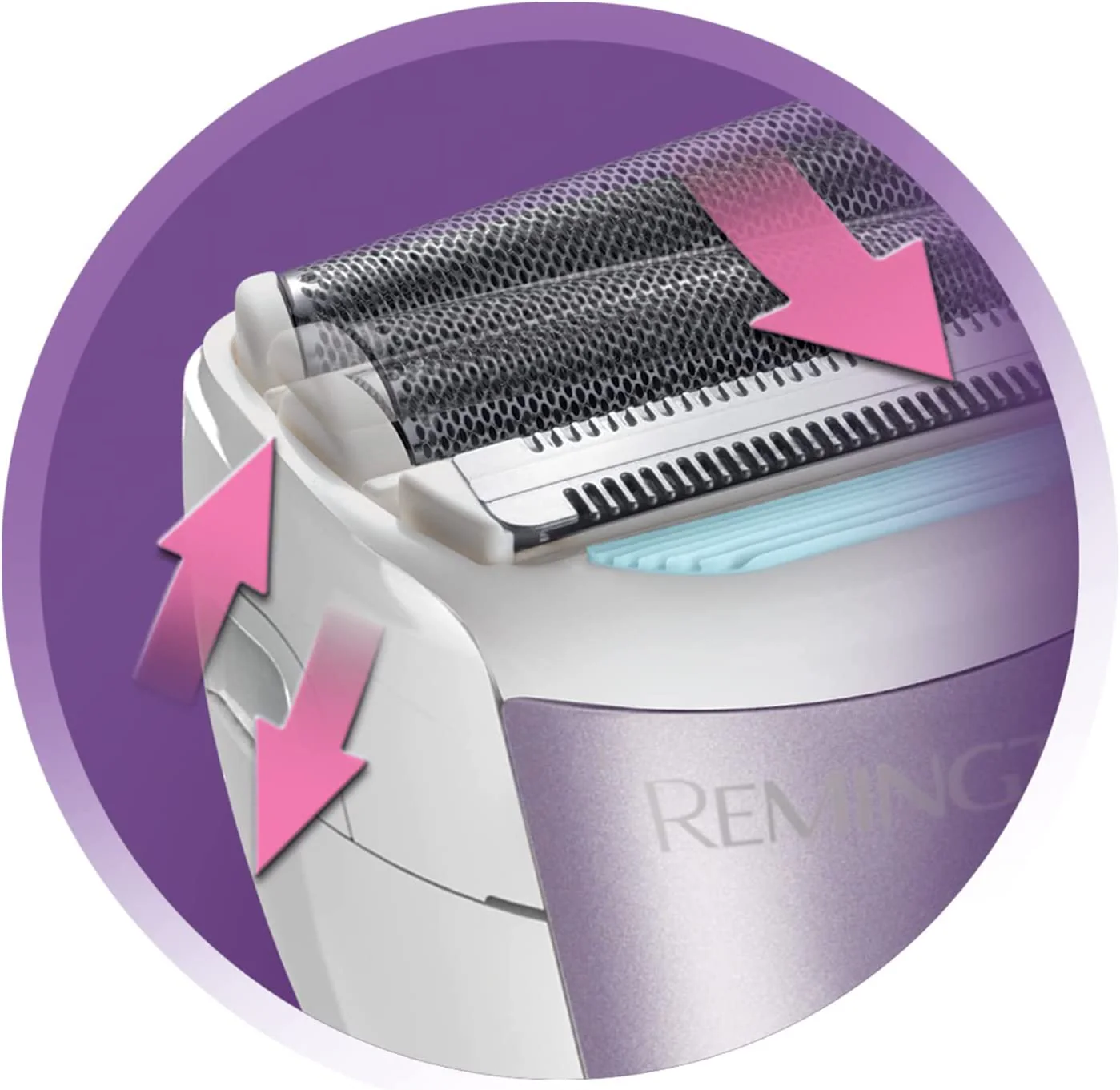 REMINGTON Smooth & Silky Cordless Wet and Dry Lady Shaver - White, Violet | WDF4840 - Image 2