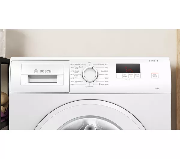Bosch Series 2 Washing machine, front loader 8 kg 1400 rpm - White | WGE03408GB - Image 3