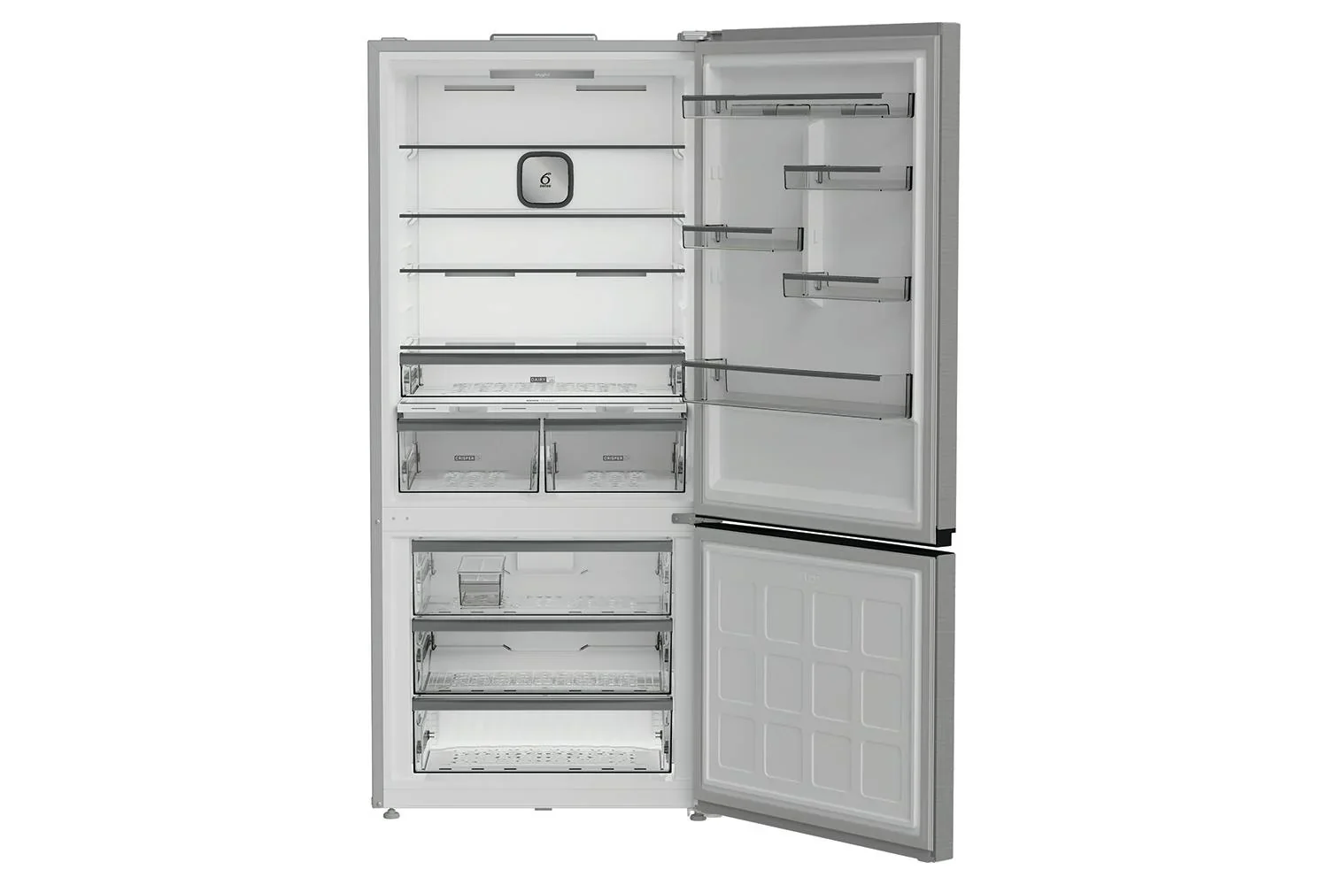 Whirlpool 70/30 Freestanding No Frost American Fridge Freezer - Pearl Inox | WHK26613X5UK - Image 3