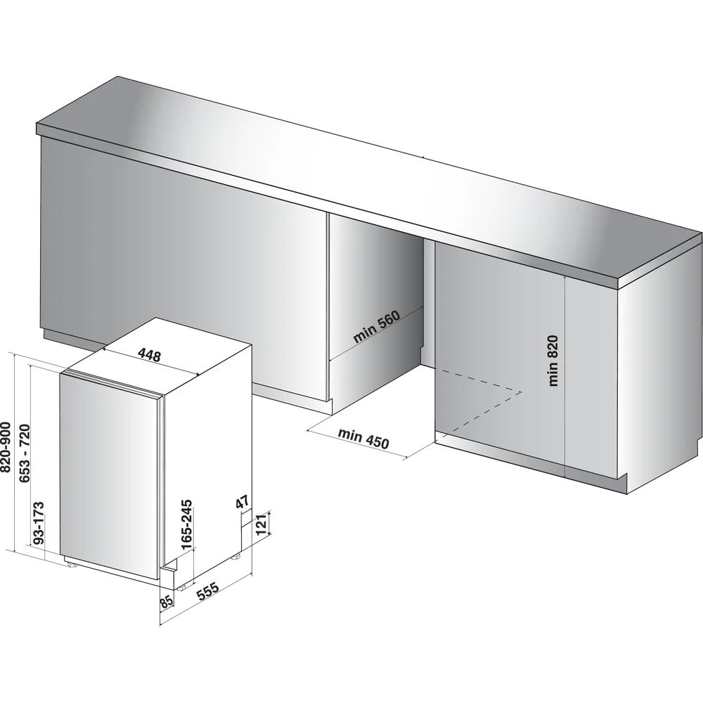 Whirlpool Integrated 45cm Slimline 10 Place Setting Dishwasher - White || WSIC3M27CUKN - Image 6