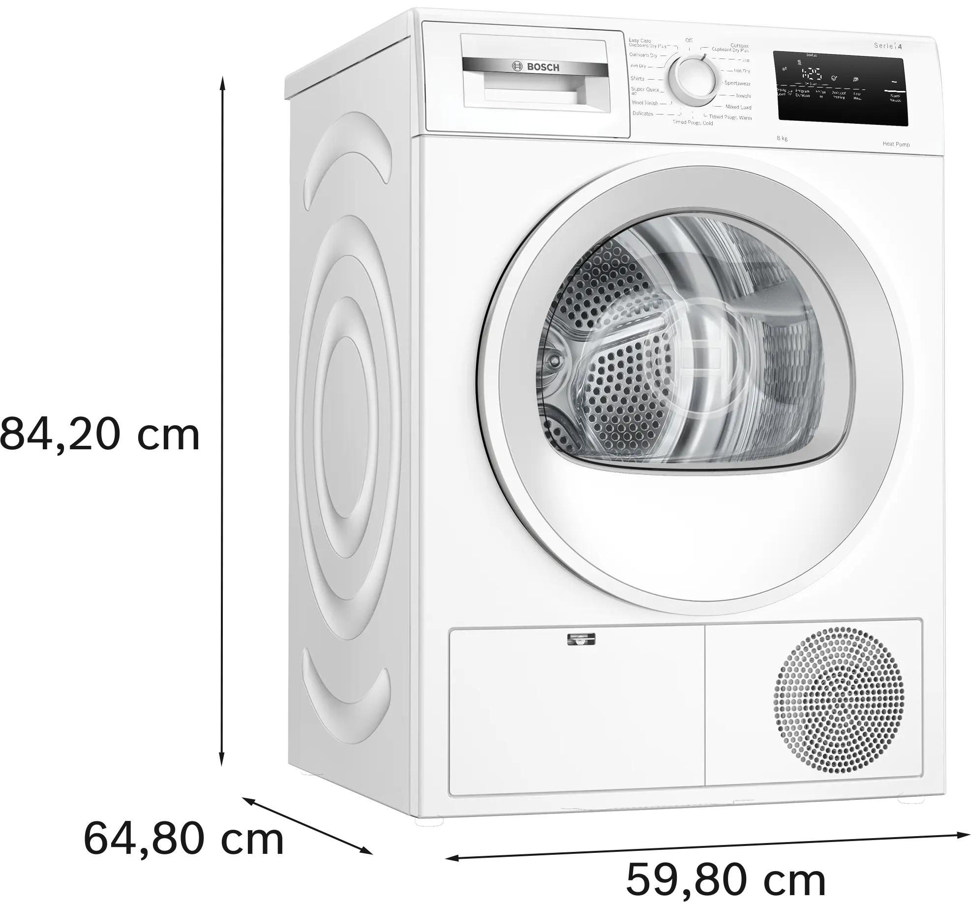 Bosch Series 4 8kg Heat Pump Dryer - White | WTH85225IE - Image 4