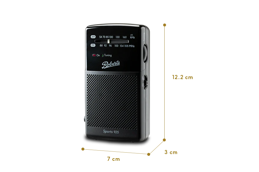 Roberts Sports 925 Personal Radio - Black | X-SPORTS925 - Image 3