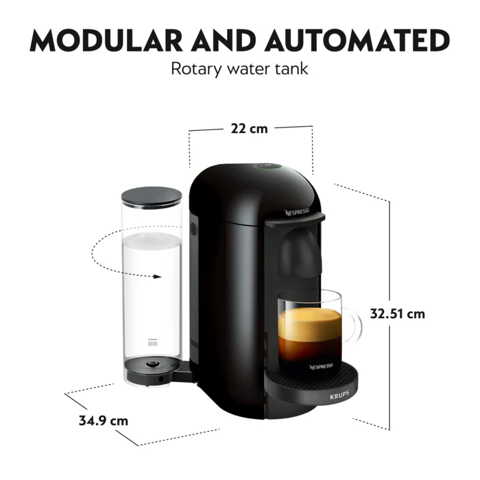 Krups Nespresso Vertuo Plus Deluxe Coffee Machine - Black | XN900840 - Image 7