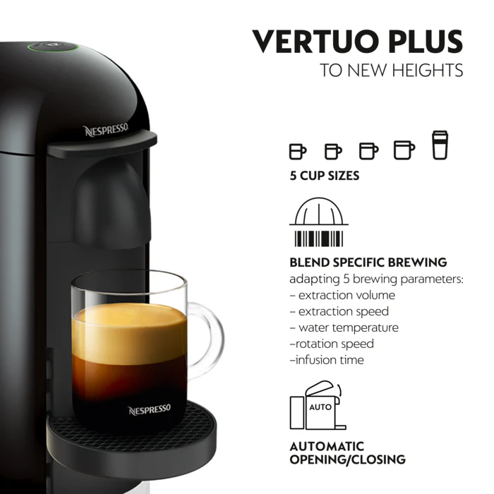 Krups Nespresso Vertuo Plus Deluxe Coffee Machine - Black | XN900840 - Image 8