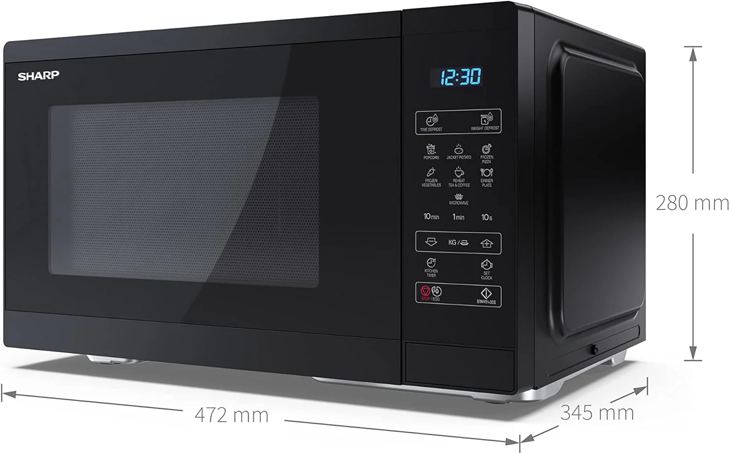 Sharp 25L Freestanding Microwave - Black | YC-MS252AU-B - Image 2